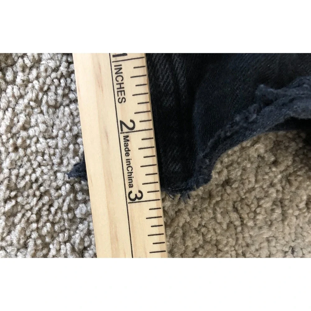 Old Navy Shorts Womens Size 6 Black Denim Higher High Rise Sky Hi A Line Raw Hem